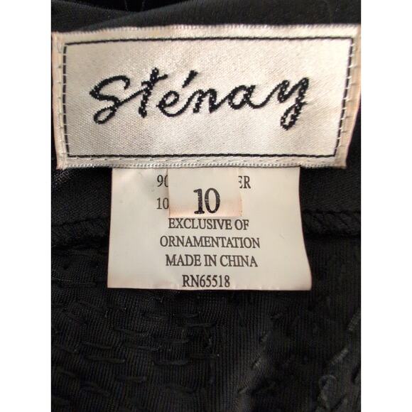 VTG Stenay Velvet Beaded Evening Gown 10 Old Hollywood Glam Formal Maxi Dress - Picture 5 of 6